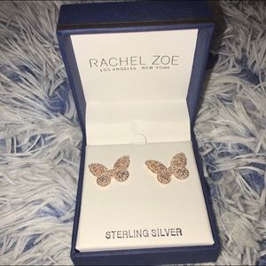 NWB Rachel Zoe Rose Gold Butterfly Earrings
